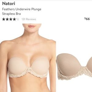 Natori Feathers Underwire Plunge Strapless Bra